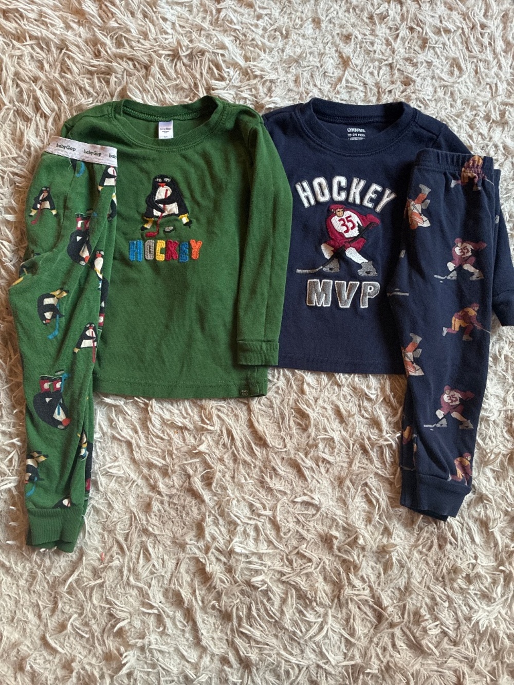 Gymboree and Baby Gap Hockey Pajamas 18-24 and 2T